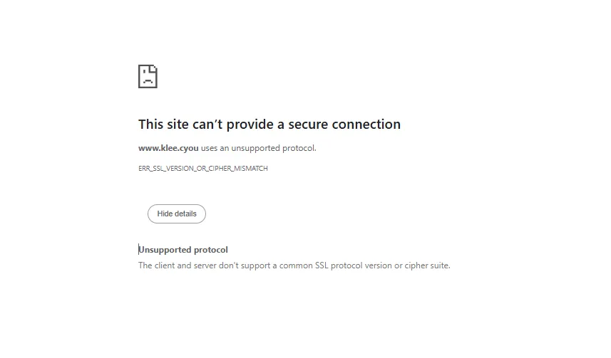 SSL 报错界面